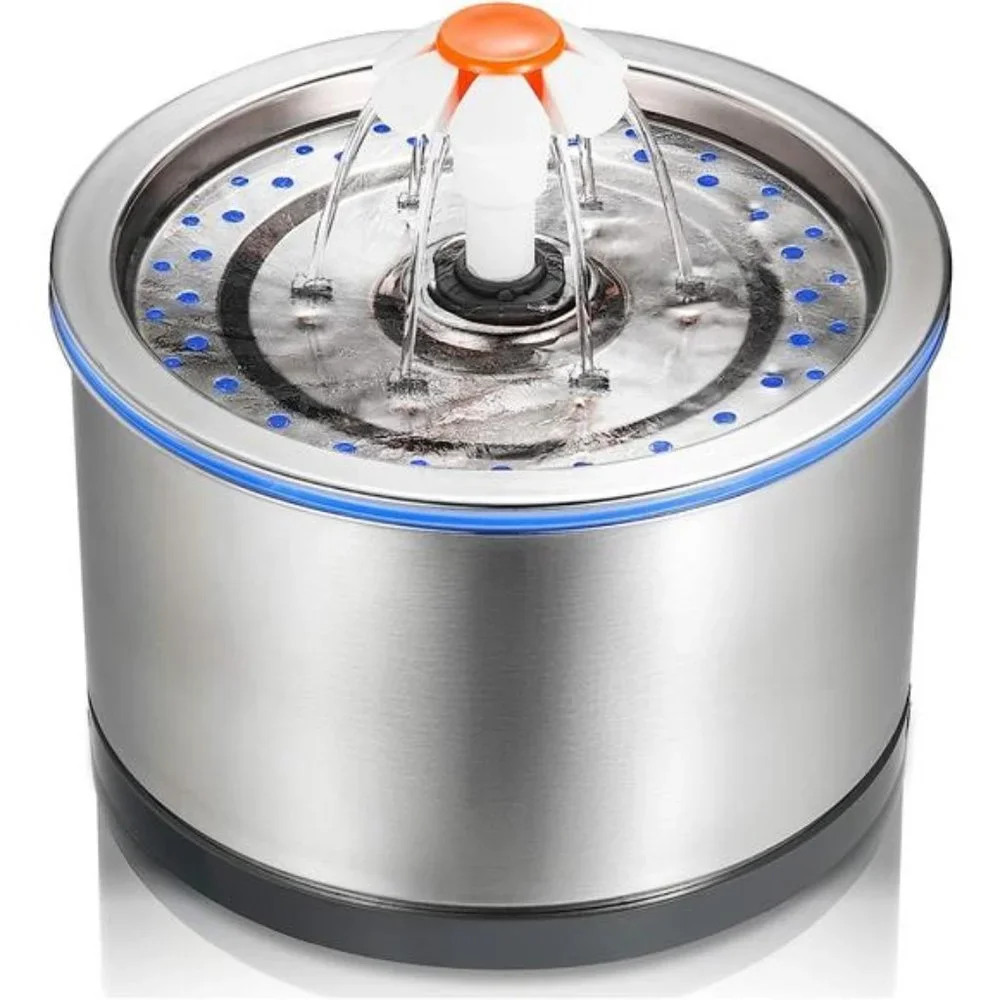 Cat Water Fountain Stainless Steel, 84oz/2.5L, 4-Stage Filtration, Ultra Quiet